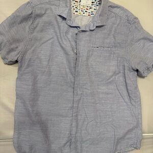 Denim & Flower Ricky Singh Light Blue Short Sleeve Button Up Shirt